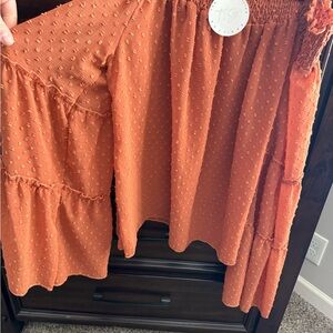Orange Textured Women's Skirt